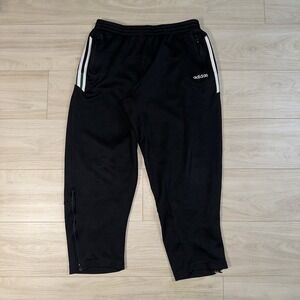 VTG‎ Adidas Pants Mens XL Windbreaker Track Pants Black Striped Drawstring Y2K